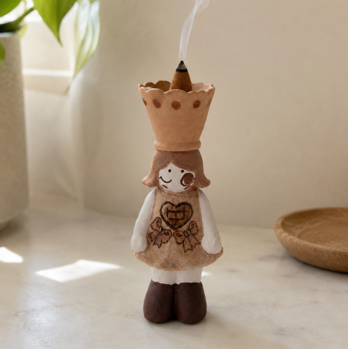Little Heart Ceramic Cone Incense Burner