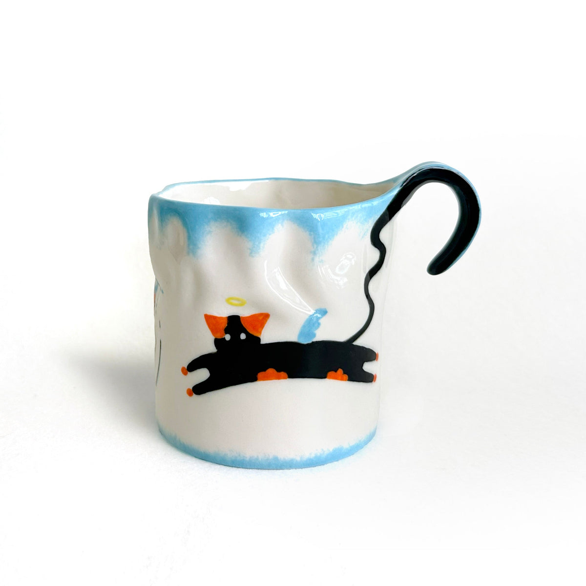 Two-Faced Cat Tail Mug (Angel / Devil)-Mili Studio (2 colors)