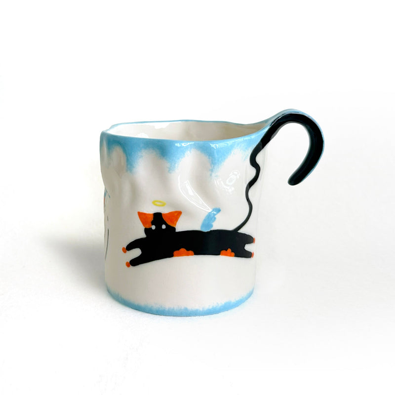 Two-Faced Cat Tail Mug (Angel / Devil)-Mili Studio (2 colors)