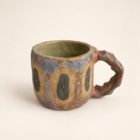 FLOW Textured Ceramic Mug — Earth & Moss