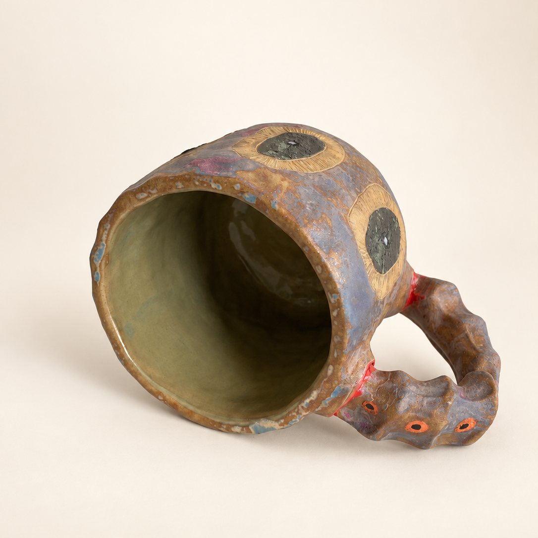 FLOW Textured Ceramic Mug — Earth & Moss