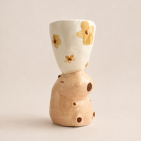 Little Flower Capybara Ceramic Goblet Cup