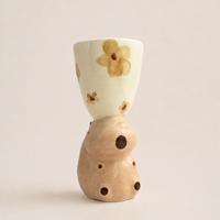 Little Flower Capybara Ceramic Goblet Cup