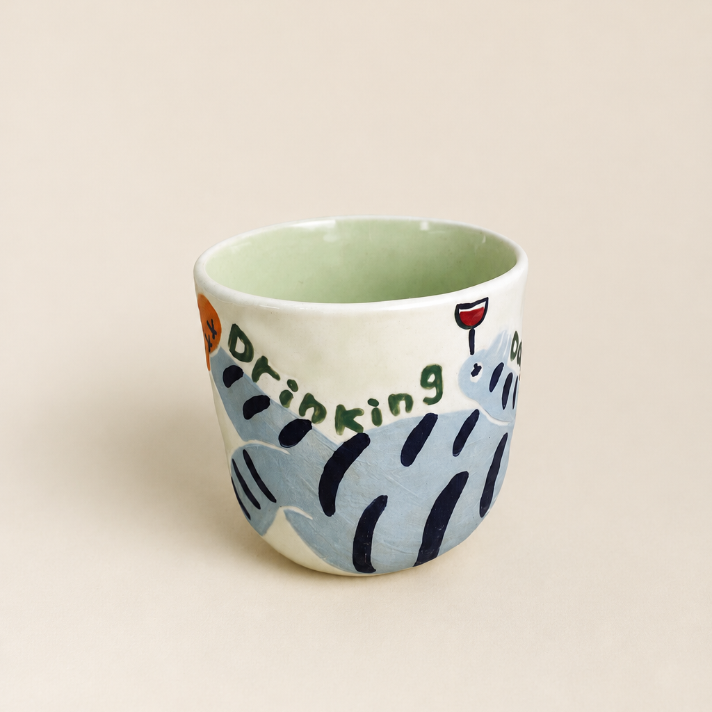 Drinking Day Grey Tiger Ceramic Mug