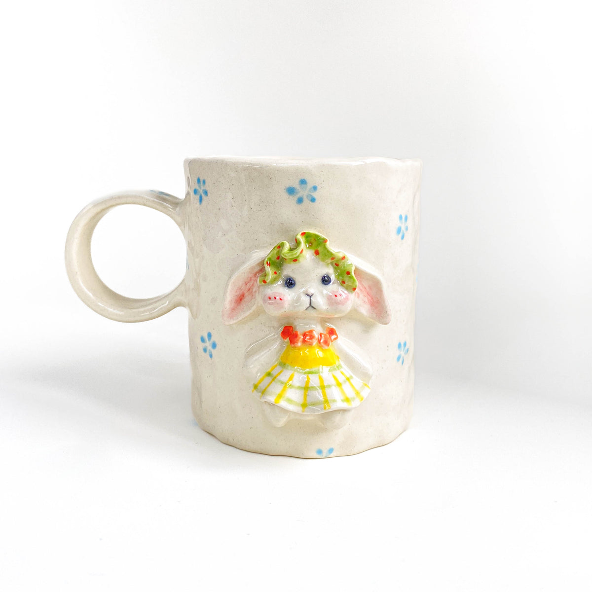 Spring Bunny Floral Ceramic Mug