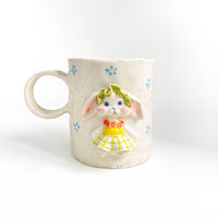 Spring Bunny Floral Ceramic Mug