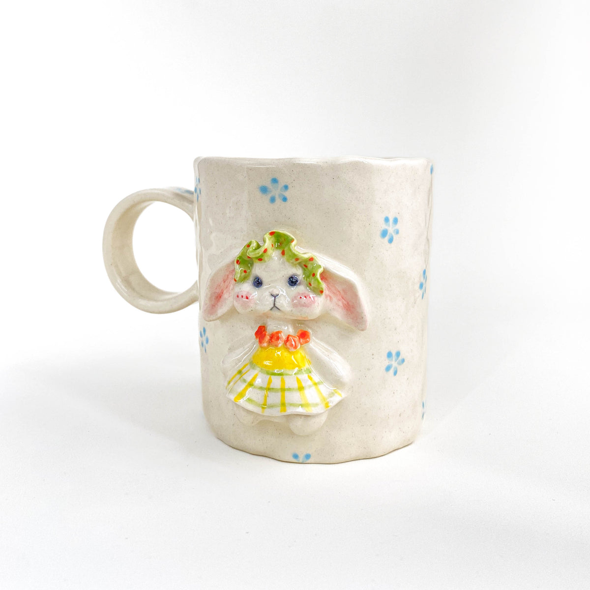Spring Bunny Floral Ceramic Mug
