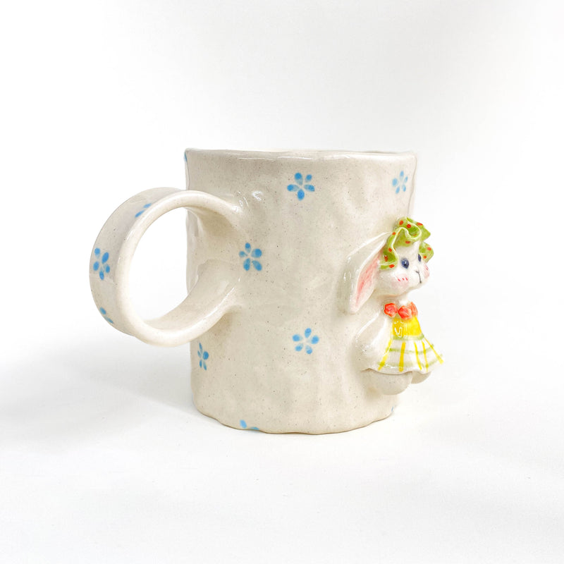 Spring Bunny Floral Ceramic Mug
