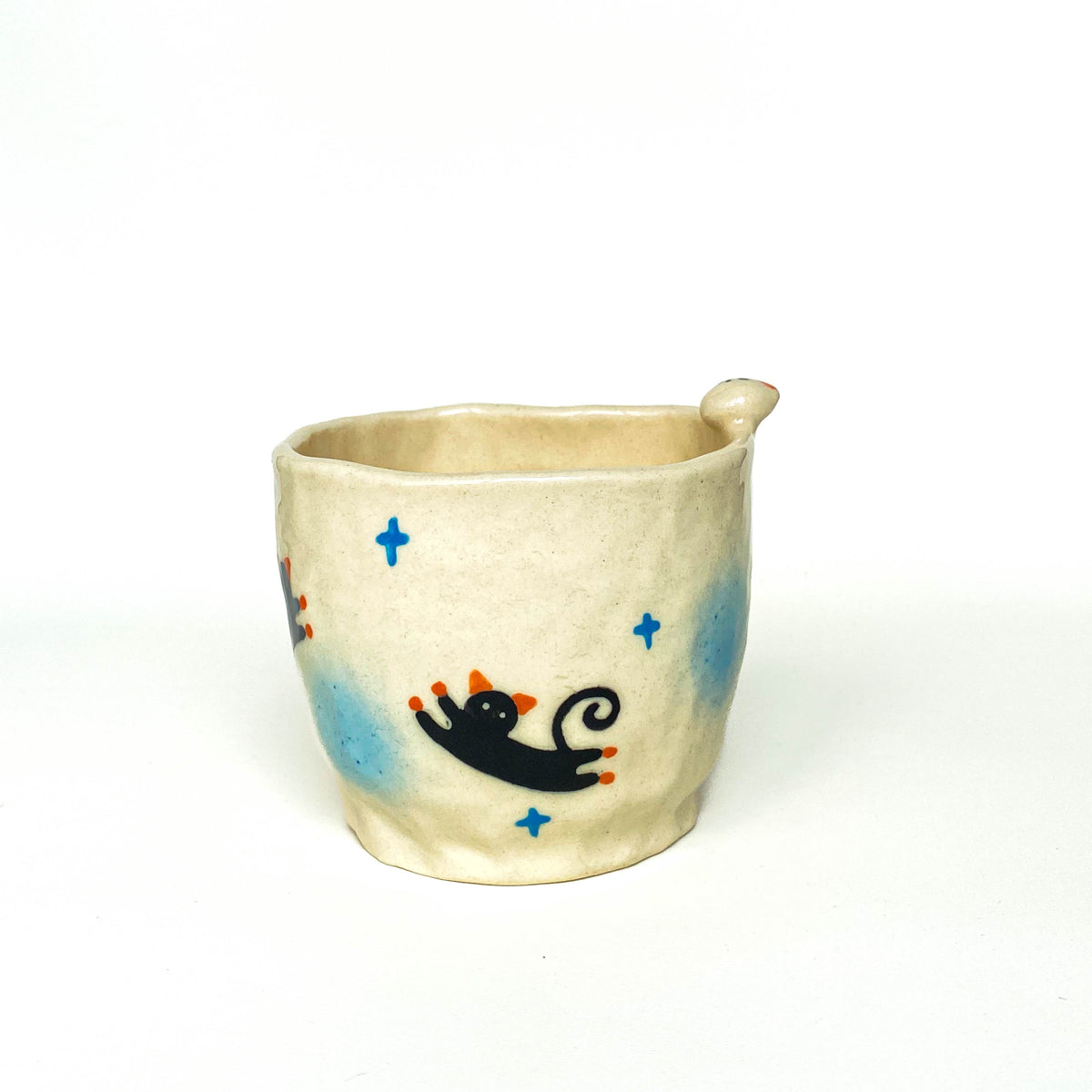Black Cat Silhouette Rim Ceramic Cup