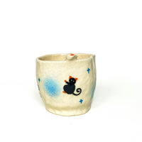 Black Cat Silhouette Rim Ceramic Cup
