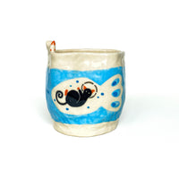 Black Cat Fish Rim Ceramic Cup