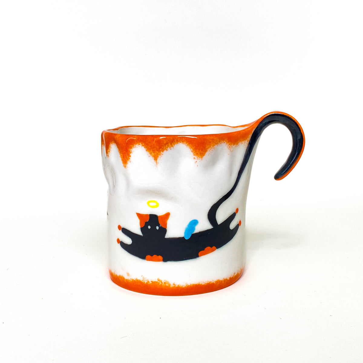 Two-Faced Cat Tail Mug (Angel / Devil)-Mili Studio (2 colors)