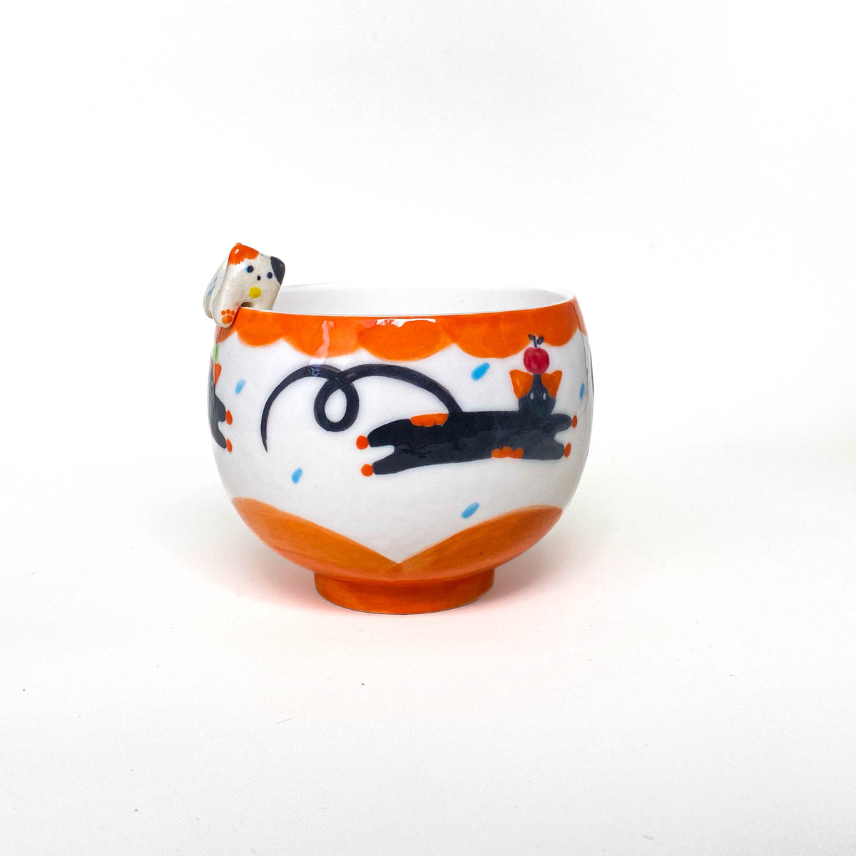 Sculpted Rim Cat Ceramic Cup – 4 Colours