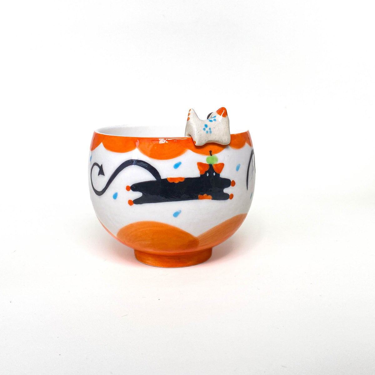 Sculpted Rim Cat Ceramic Cup – 4 Colours