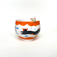 Sculpted Rim Cat Ceramic Cup – 4 Colours
