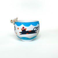 Sculpted Rim Cat Ceramic Cup – 4 Colours