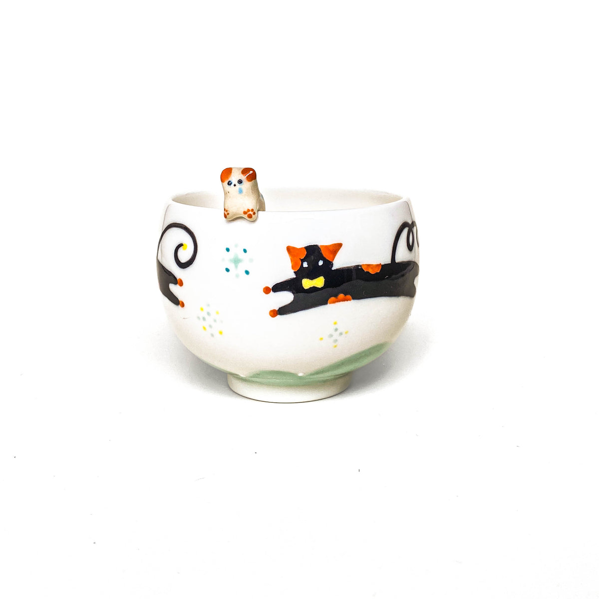 Sculpted Rim Cat Ceramic Cup – 4 Colours