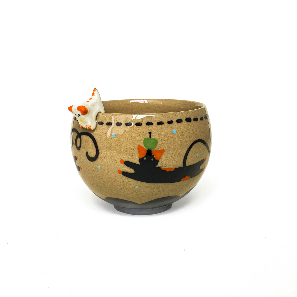Sculpted Rim Cat Ceramic Cup – 4 Colours