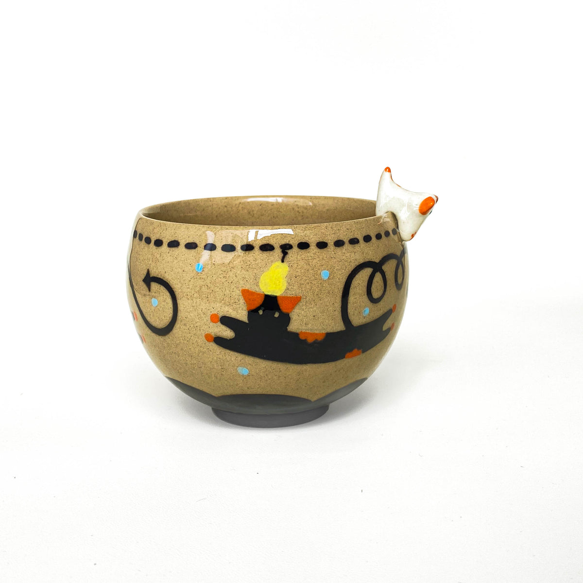 Sculpted Rim Cat Ceramic Cup – 4 Colours