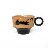 Flying Cat Pedestal Ceramic Cup