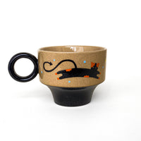 Floating Cat Pedestal Ceramic Cup