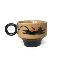 Angel & Devil Cat Pedestal Ceramic Cup
