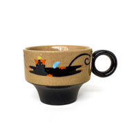 Angel & Devil Cat Pedestal Ceramic Cup