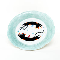 Angel & Devil Cat Ceramic Plate