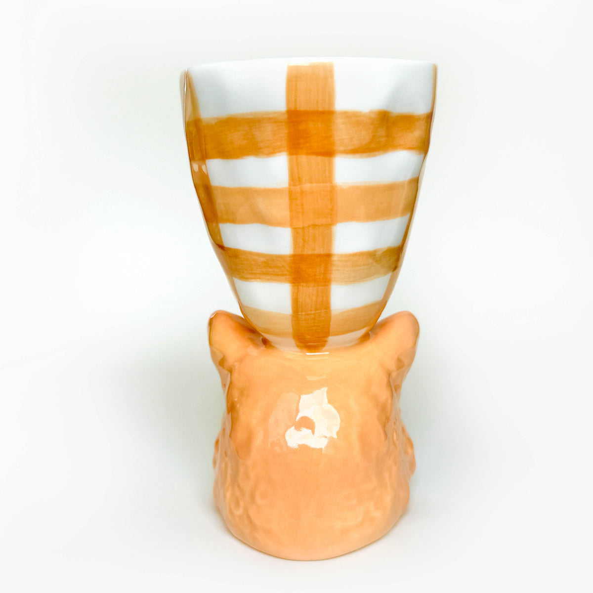 Corgi Plaid Goblet Ceramic Cup