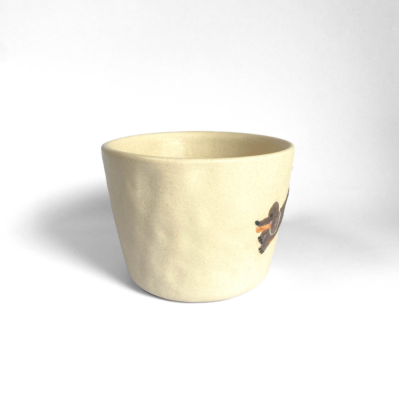 Sausage Dog Pretzel Handle Ceramic Mug
