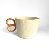 Sausage Dog Pretzel Handle Ceramic Mug