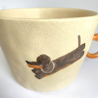 Sausage Dog Pretzel Handle Ceramic Mug