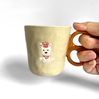 Westie Pretzel Handle Ceramic Mug