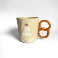 Westie Strawberry Pretzel Handle Ceramic Mug
