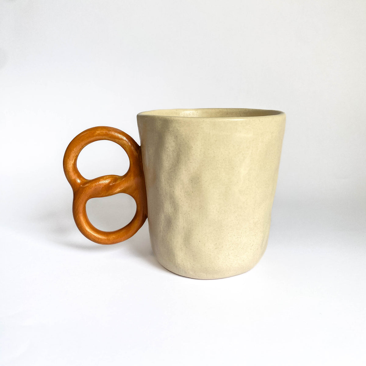 Westie Strawberry Pretzel Handle Ceramic Mug