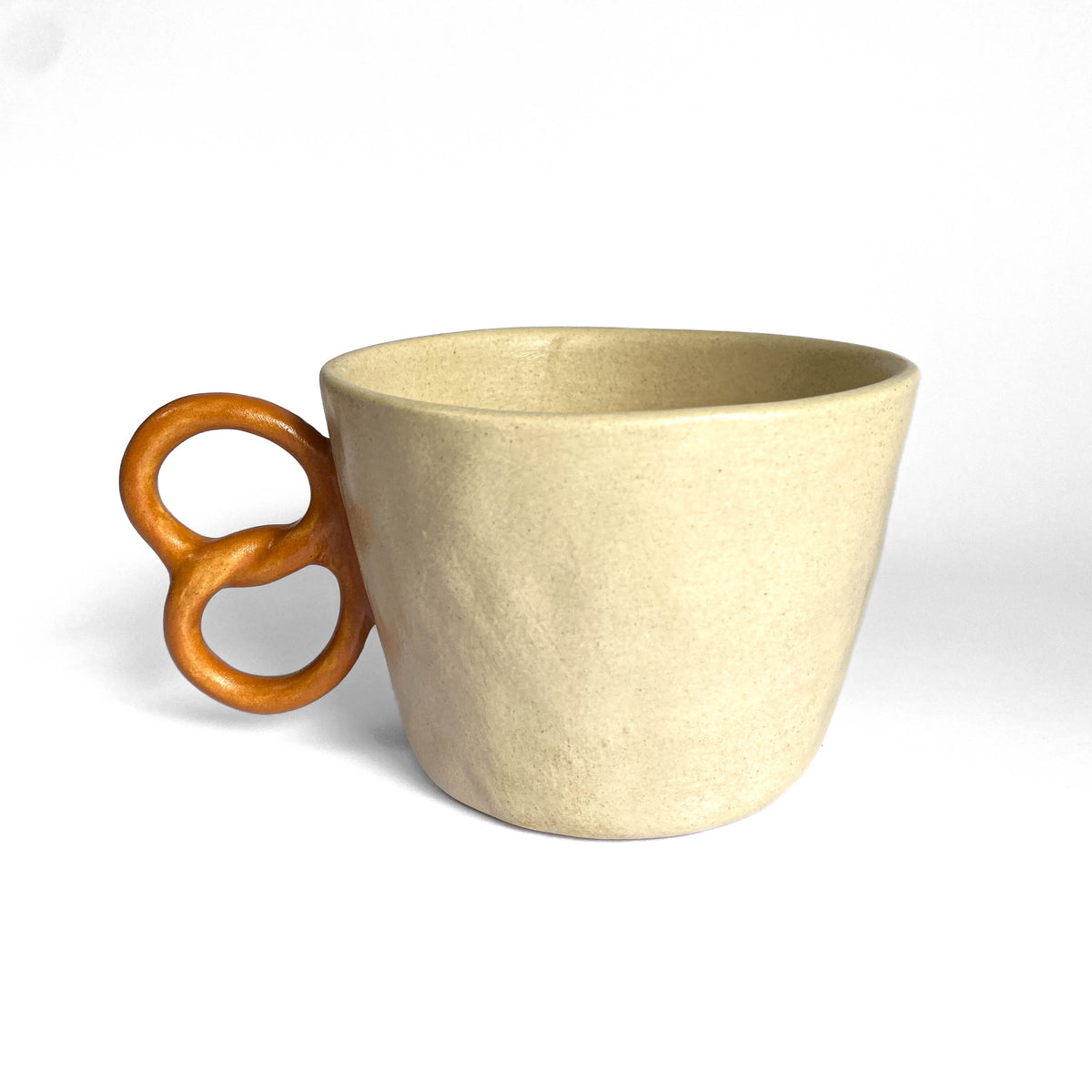 Corgi Ribbon Pretzel Handle Ceramic Mug