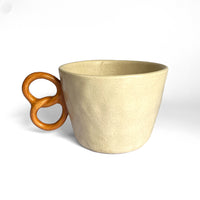 Corgi Ribbon Pretzel Handle Ceramic Mug