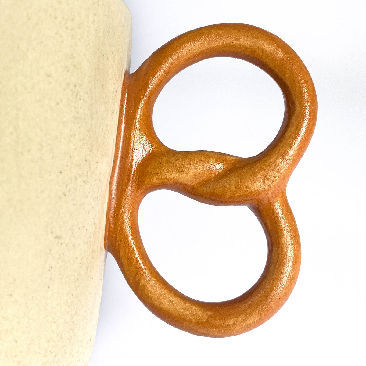 Corgi Ribbon Pretzel Handle Ceramic Mug