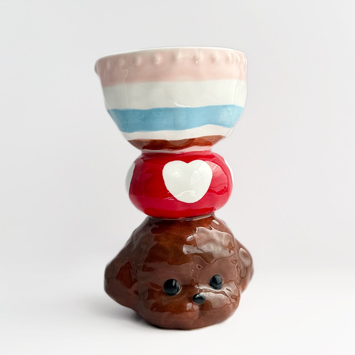 Poodle Dessert Goblet Ceramic Cup – Blue / Green