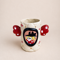 Winged Portrait Ceramic Cup