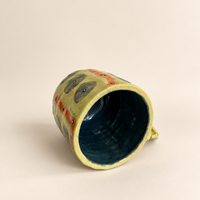 FLOW Abstract Ceramic Mug — Olive & Orange